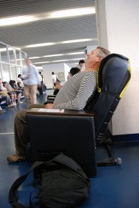 man on massage chair